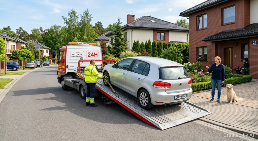 Darmowy transport lawetą uszkodzonego pojazdu - skup samochodów Legionowo.